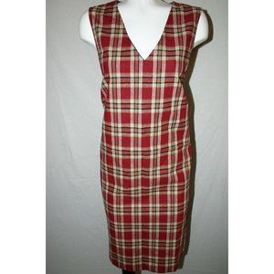 Bridgewater Women's Red Plaid Jumper Dress Size Work Office Casual 12